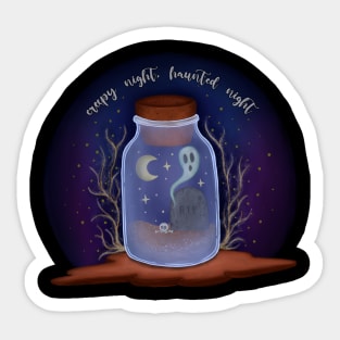 Creepy Night Haunted Night Sticker